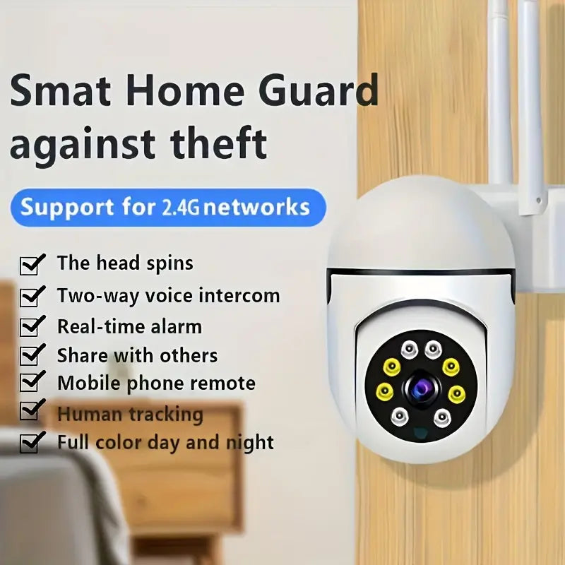 4-Pack Wi-Fi Security Camera System — 1080P Wireless Outdoor/Indoor PTZ Cameras with 360° Panoramic View, Smart PIR Motion, Color Night Vision & Two-Way Audio