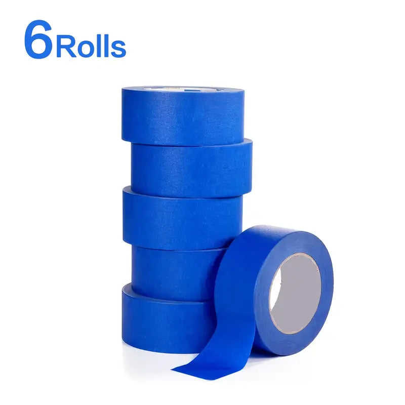 Painters Tape (Blue) — 6 Rolls, 2" × 30 yd Each (180 yd Total) — Multi-Surface Masking & Painter’s Tape for Walls, Glass, Wood Trim