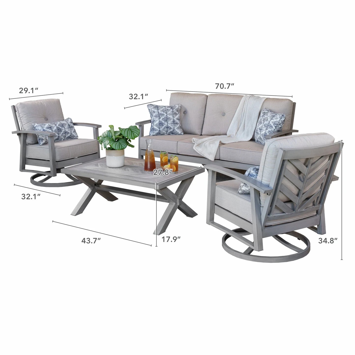 SunVilla Harrington 4-piece Outdoor Patio Seating Set