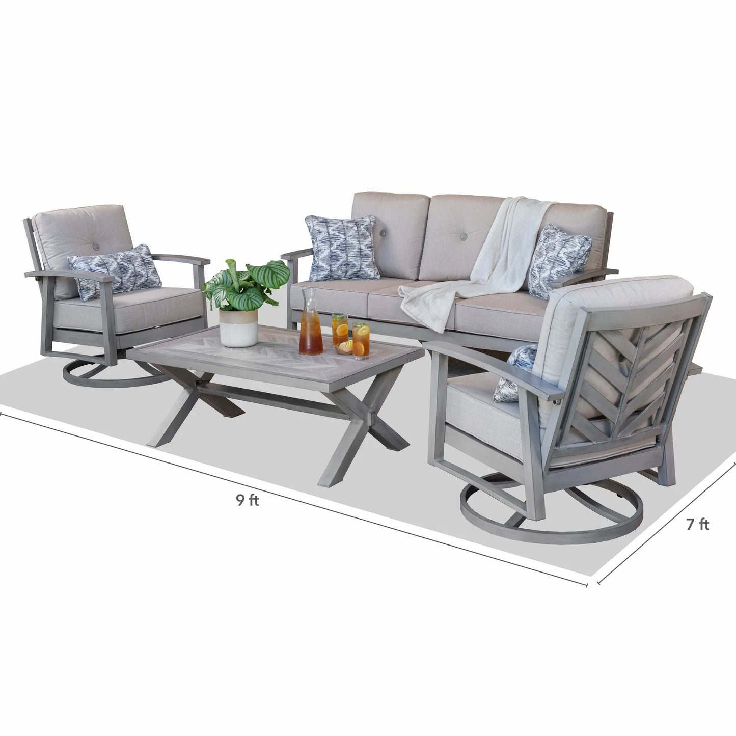 SunVilla Harrington 4-piece Outdoor Patio Seating Set