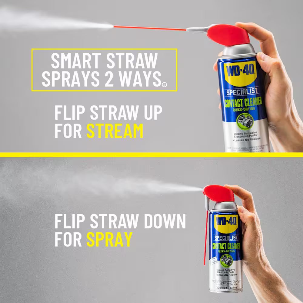 11 Oz. Contact Cleaner, Quick-Drying Electric Equipment Cleaner with Smart Straw (2-Pack)