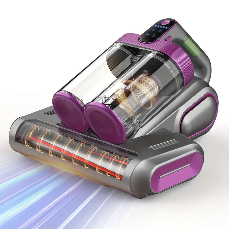 18 kPa Mattress & Upholstery Vacuum Cleaner – Handheld Double-Cup Vacuum with UVC, Hot Air Sterilization & High-Heat Drying