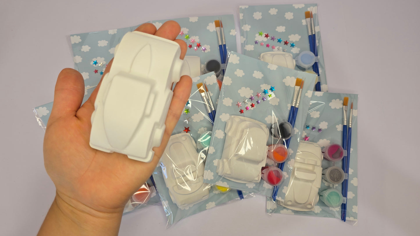 Classic Car DIY Painting Kit – Kids Plaster Craft with Paints, Brushes & Stickers(1Pcs)