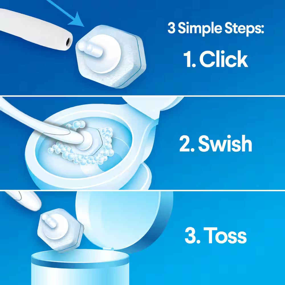Toiletwand Disinfecting Disposable Toilet Cleaning System Storage Caddy and 16 Disinfecting Refill Heads