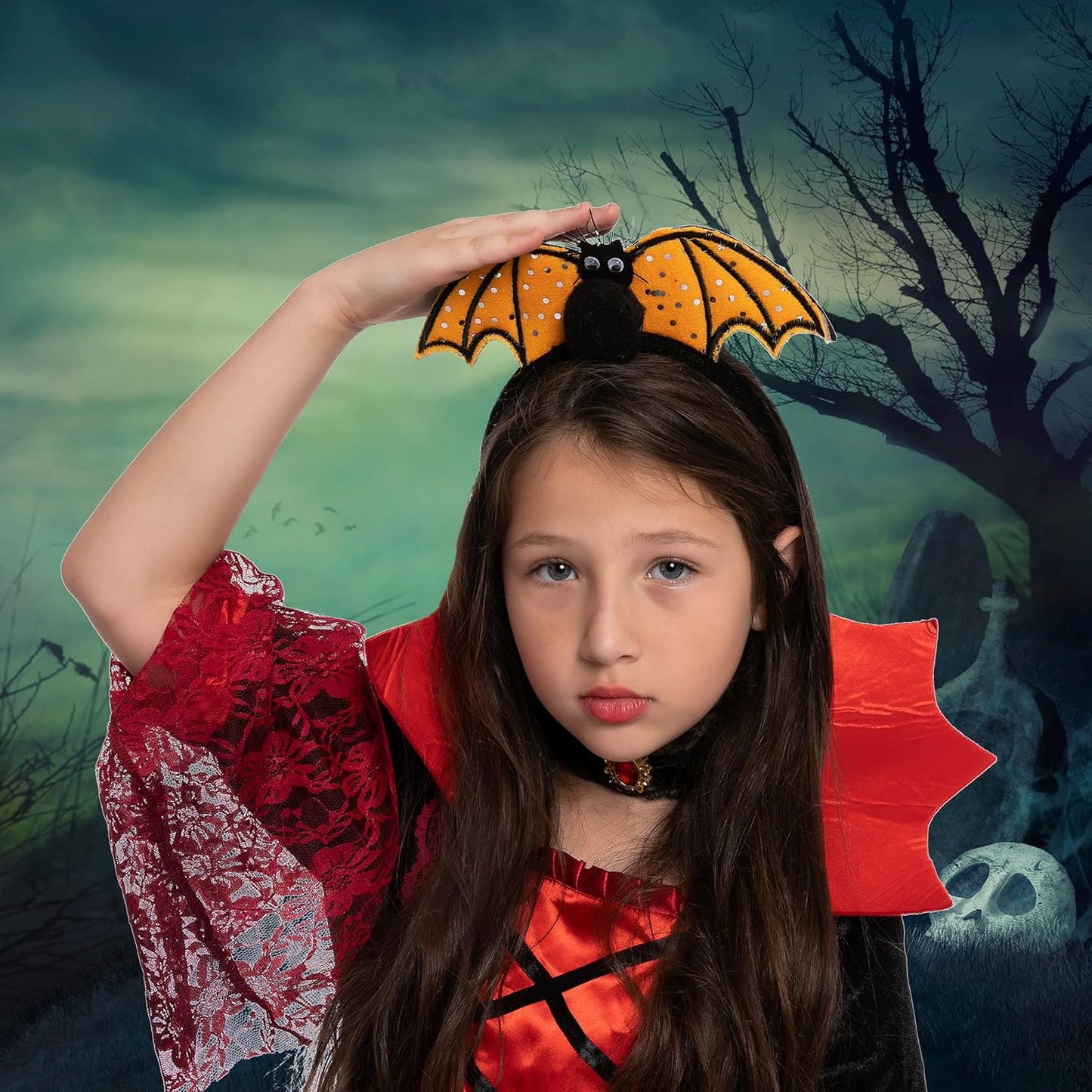 6 Pcs Halloween Headbands Pumpkin, Bat, Witch, Ghost, Witch Legs, Spider Web for Halloween Party, Costume, Trick or Treating, Cosplay Decoration (One Size Fit All)