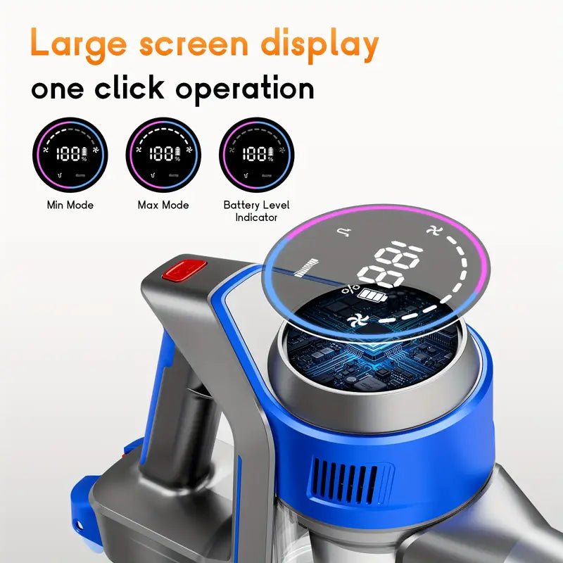 Cordless Stick Vacuum Cleaner - Rechargeable, 35Kpa/45Kpa Powerful Vacuums with Removable Battery Display, Max 45Mins Runtime, 8in 1 Handheld Vacuum for Hardfloor & Carpets Pet Hair