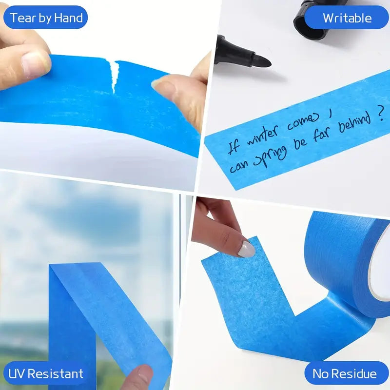 Painters Tape (Blue) — 6 Rolls, 2" × 30 yd Each (180 yd Total) — Multi-Surface Masking & Painter’s Tape for Walls, Glass, Wood Trim