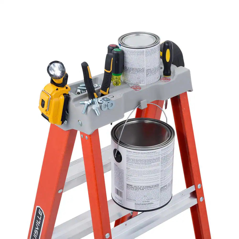 6 Ft. Fiberglass Step Ladder (10 Ft. Reach) with 300 Lbs. Load Capacity, Type IA Duty Rating