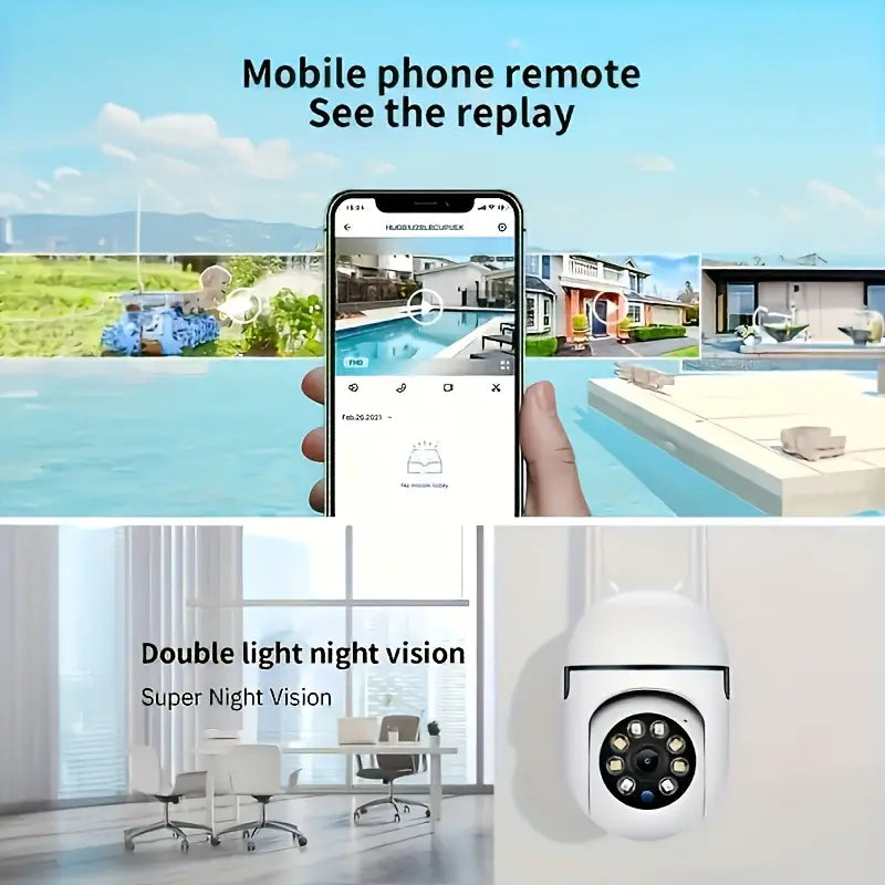 4-Pack Wi-Fi Security Camera System — 1080P Wireless Outdoor/Indoor PTZ Cameras with 360° Panoramic View, Smart PIR Motion, Color Night Vision & Two-Way Audio