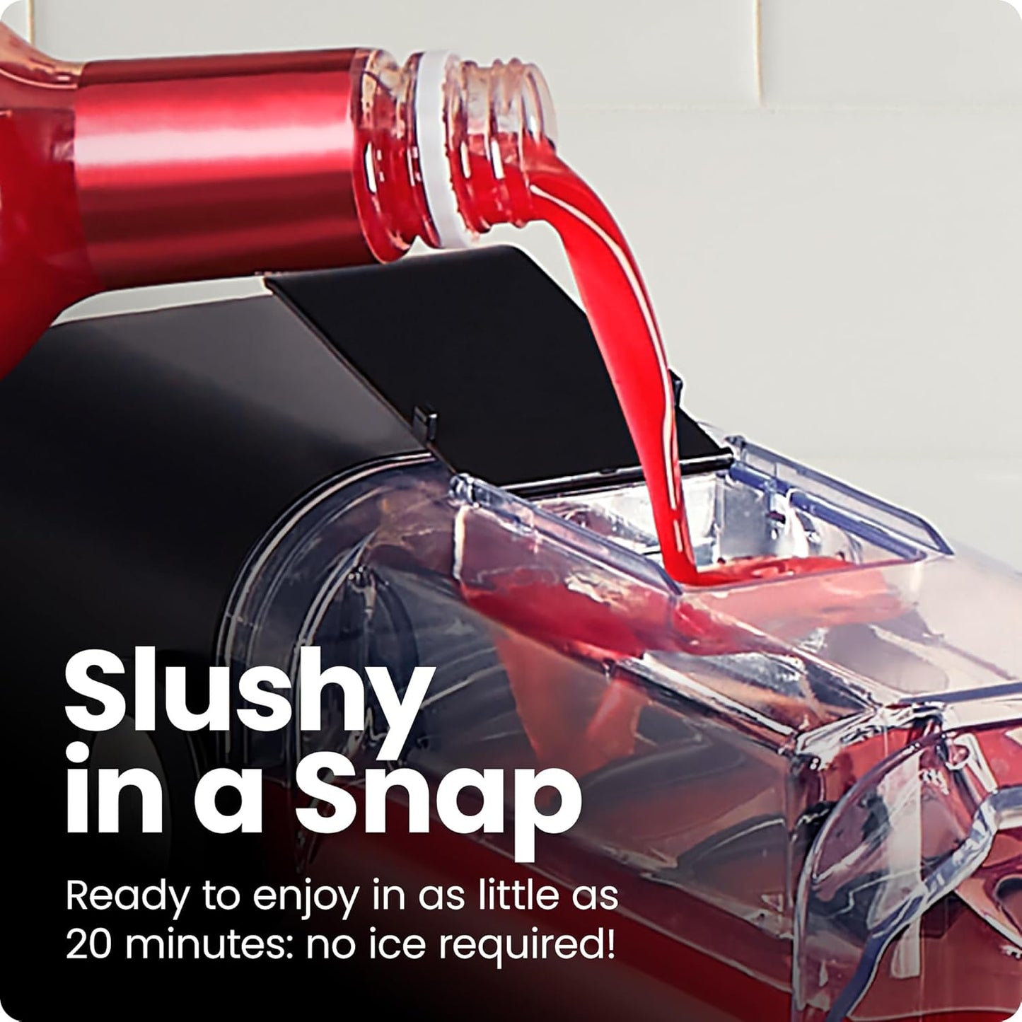 Slush-Ease Slushie Machine, Frozen Drink Maker & Slushy Machine with 5 Presets + Custom Option, Easy-Dispensing Lever for Frozen Margaritas, Frappes, and Slushies - Black