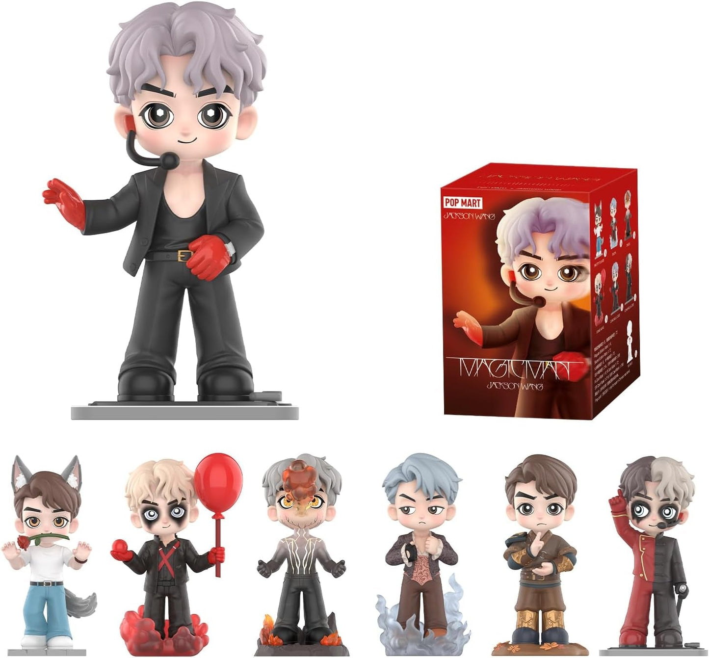 Jackson Wang Magic Man Series Figures, Blind Box Figures, Random Design Action Figures Collectible Toys Home Decorations, Holiday Birthday Gifts for Girls and Boys, Single Box