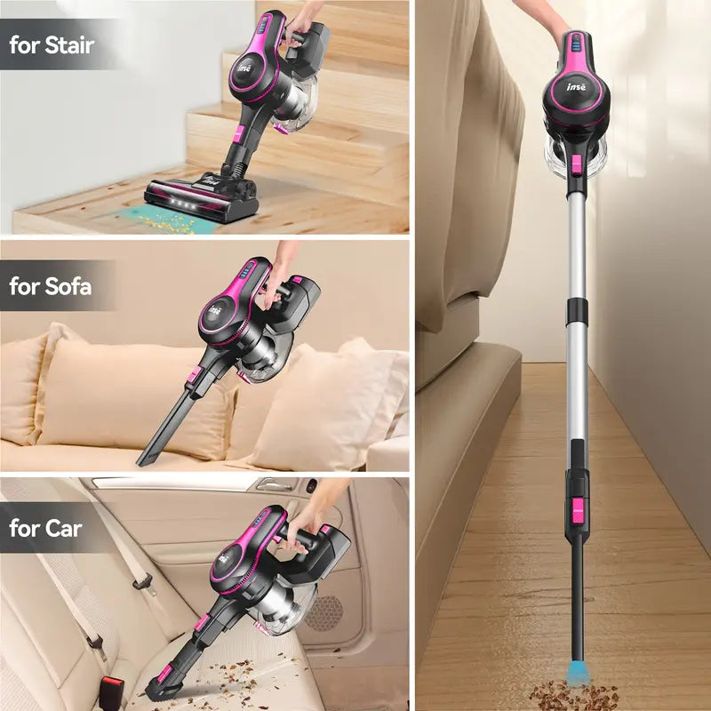 INSE N5 6-in-1 Cordless Handheld Vacuum Cleaner – 32 kPa, 45-Min Runtime, Detachable Battery, 40.6 oz Dust Cup, LED Brush (Hardwood, Carpet, Pet Hair)