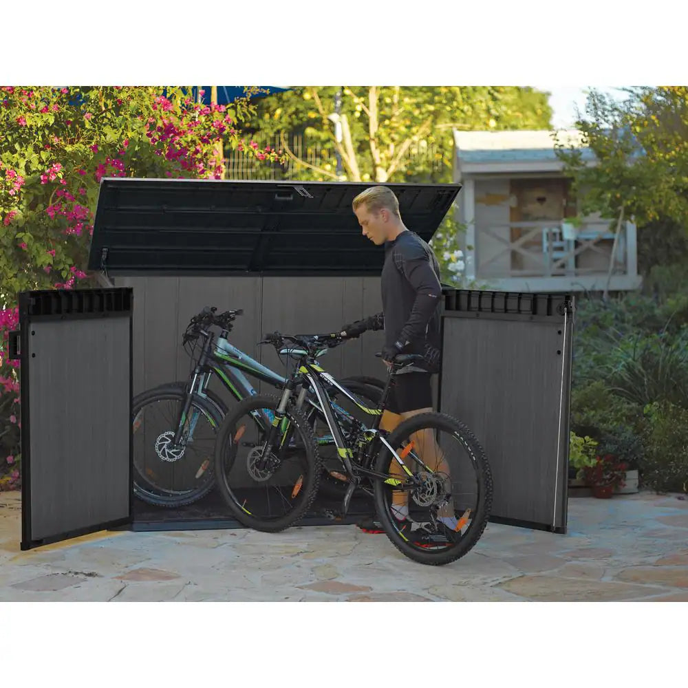 Cortina Mega 6.2 Ft. W X 3.6 Ft. D Durable Resin Plastic Storage Shed with Flooring Grey (22.4 Sq. Ft.)