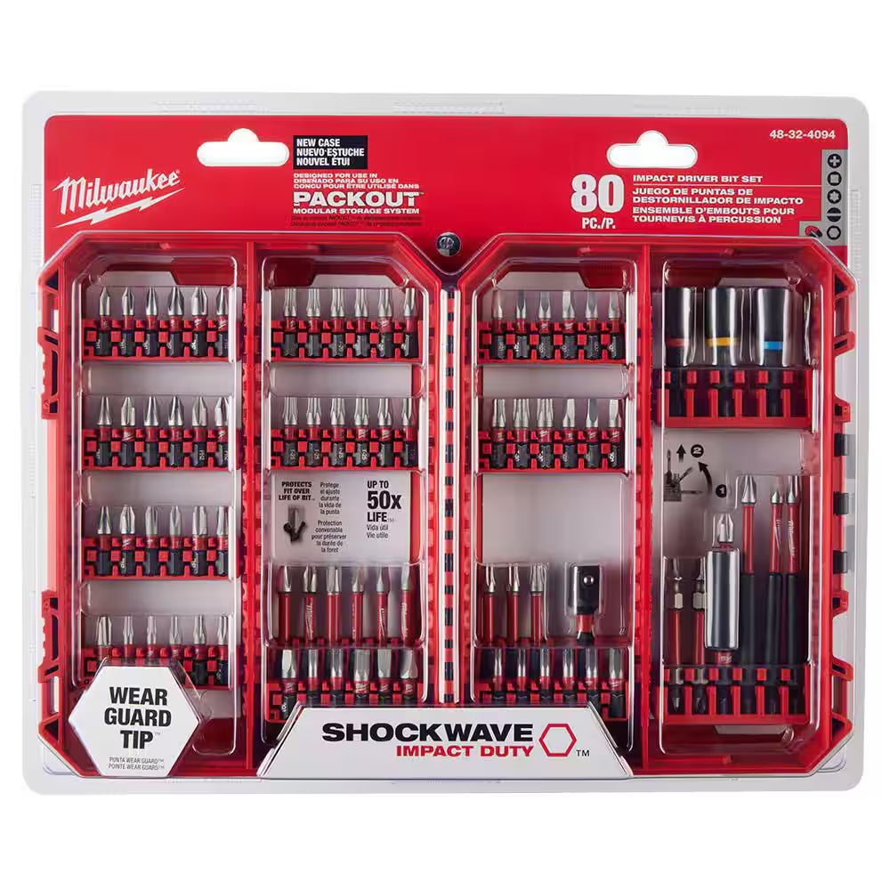 SHOCKWAVE Impact-Duty Alloy Steel Screw Driver Bit Set (80-Piece)