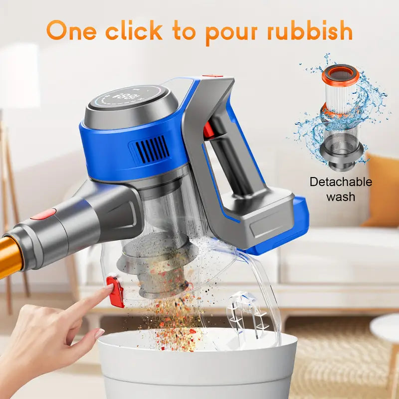 Cordless Stick Vacuum Cleaner - Rechargeable, 35Kpa/45Kpa Powerful Vacuums with Removable Battery Display, Max 45Mins Runtime, 8in 1 Handheld Vacuum for Hardfloor & Carpets Pet Hair