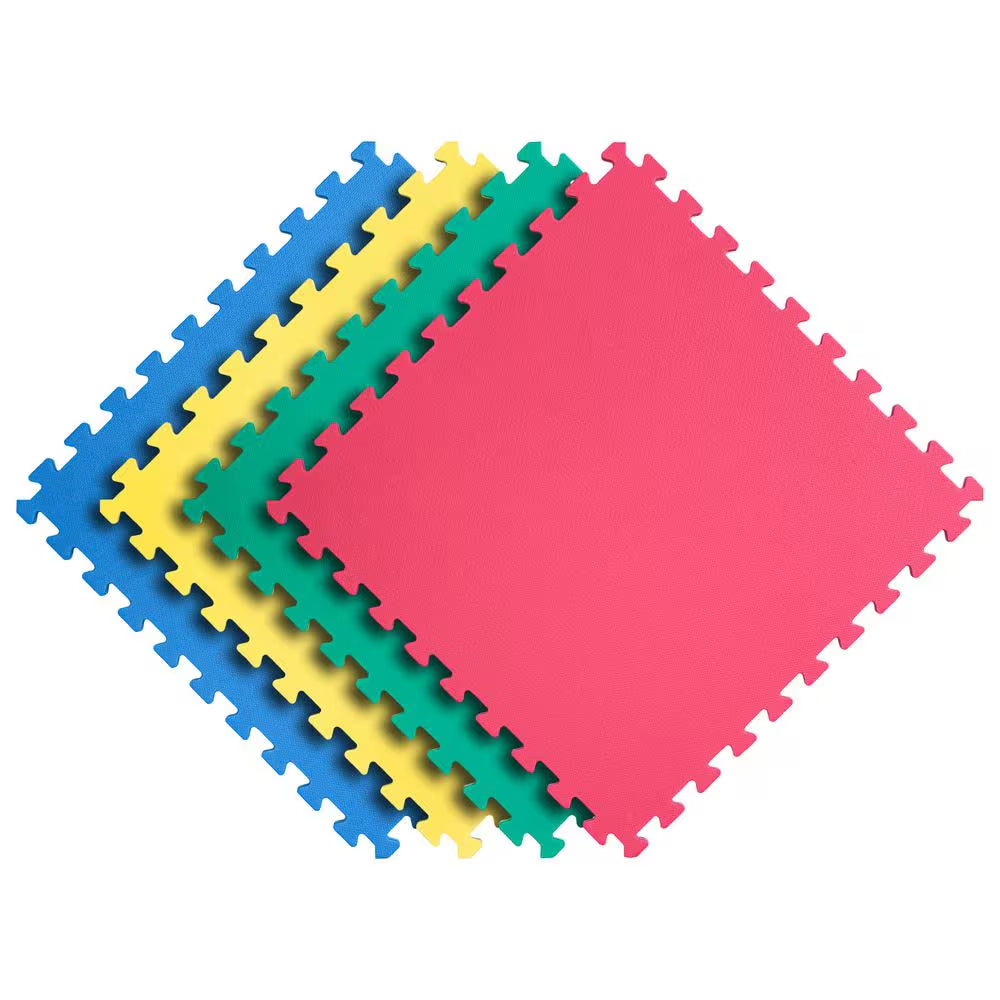 Primary Pastel 24 In. W X 24 In. L X 0.5 In. Thick Foam Exercise\Gym Flooring Tiles (4 Tiles\Case) (16 S. Ft.)
