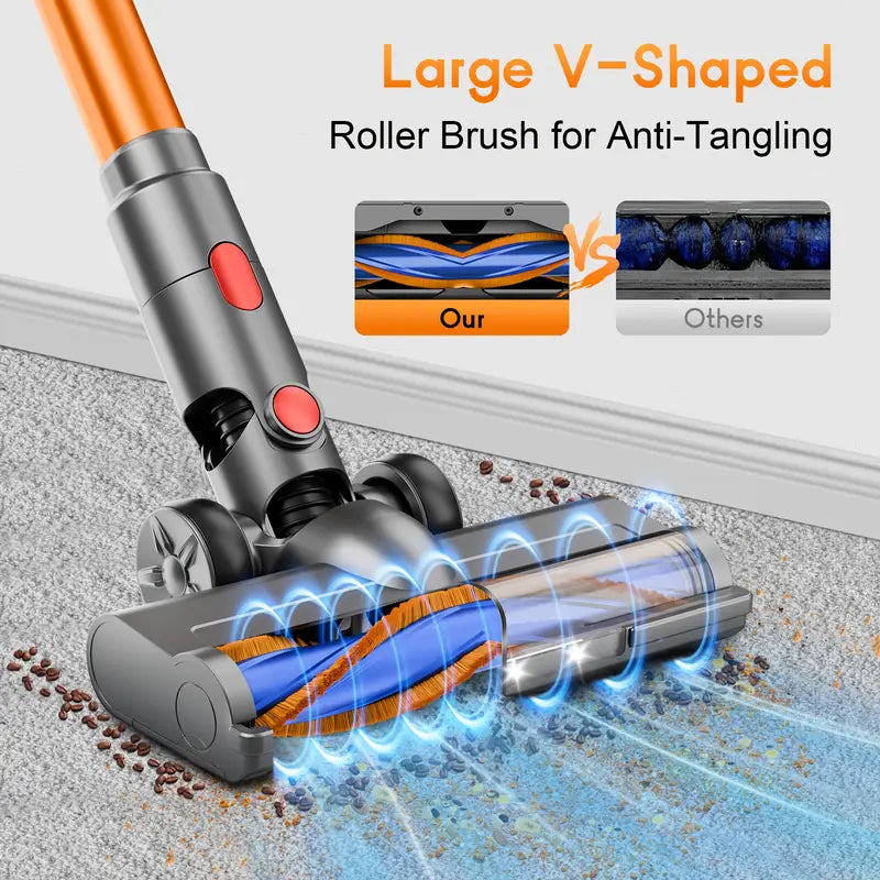 Cordless Stick Vacuum Cleaner - Rechargeable, 35Kpa/45Kpa Powerful Vacuums with Removable Battery Display, Max 45Mins Runtime, 8in 1 Handheld Vacuum for Hardfloor & Carpets Pet Hair