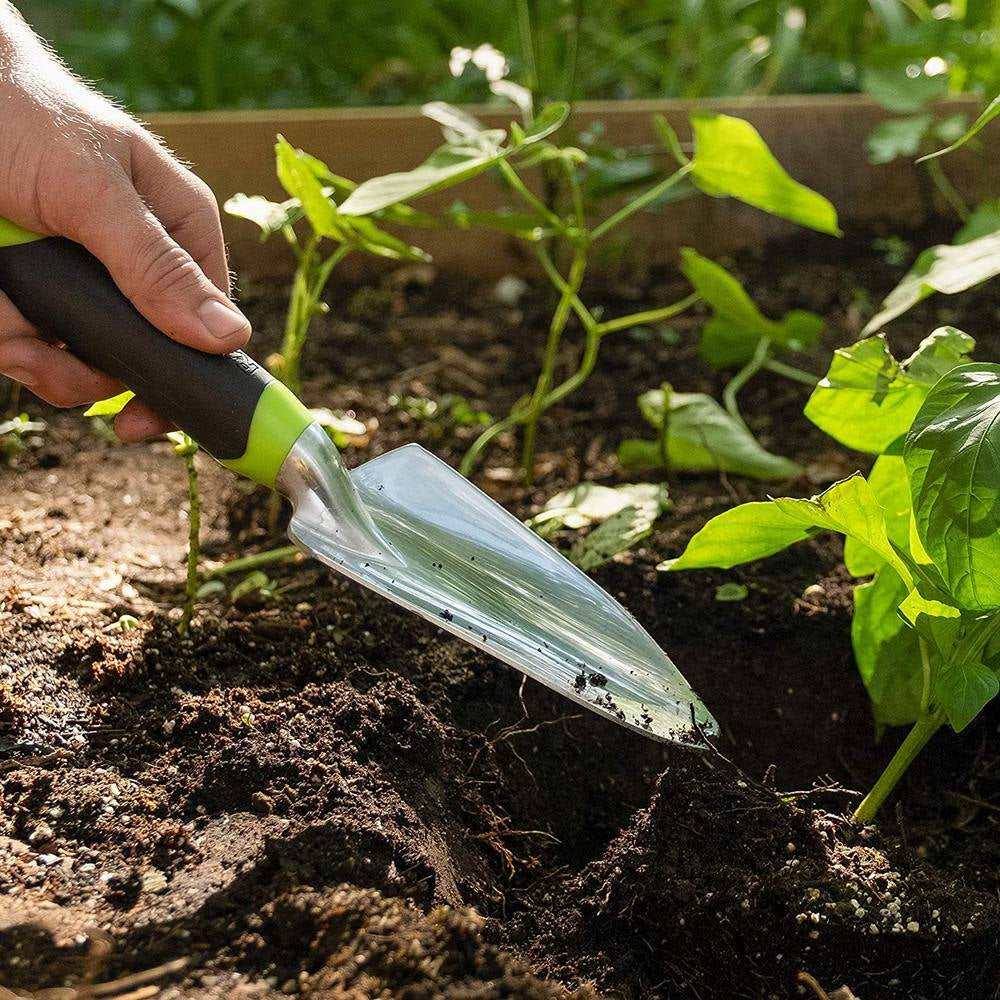 5 In. Polypropylene Handle DIG Aluminum Ergonomic Garden Hand Trowel in Green