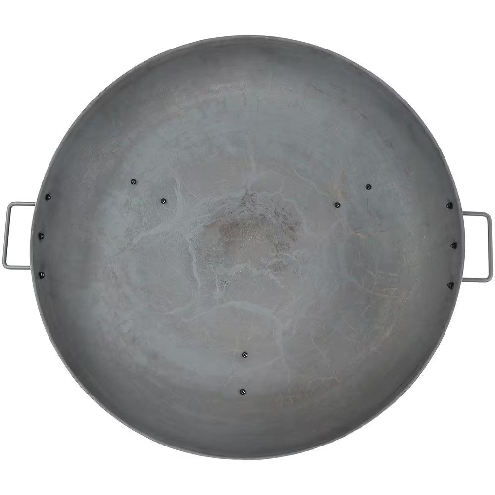 34 In. X 15 In. round Cast Iron Wood Burning Fire Pit Bowl in Steel