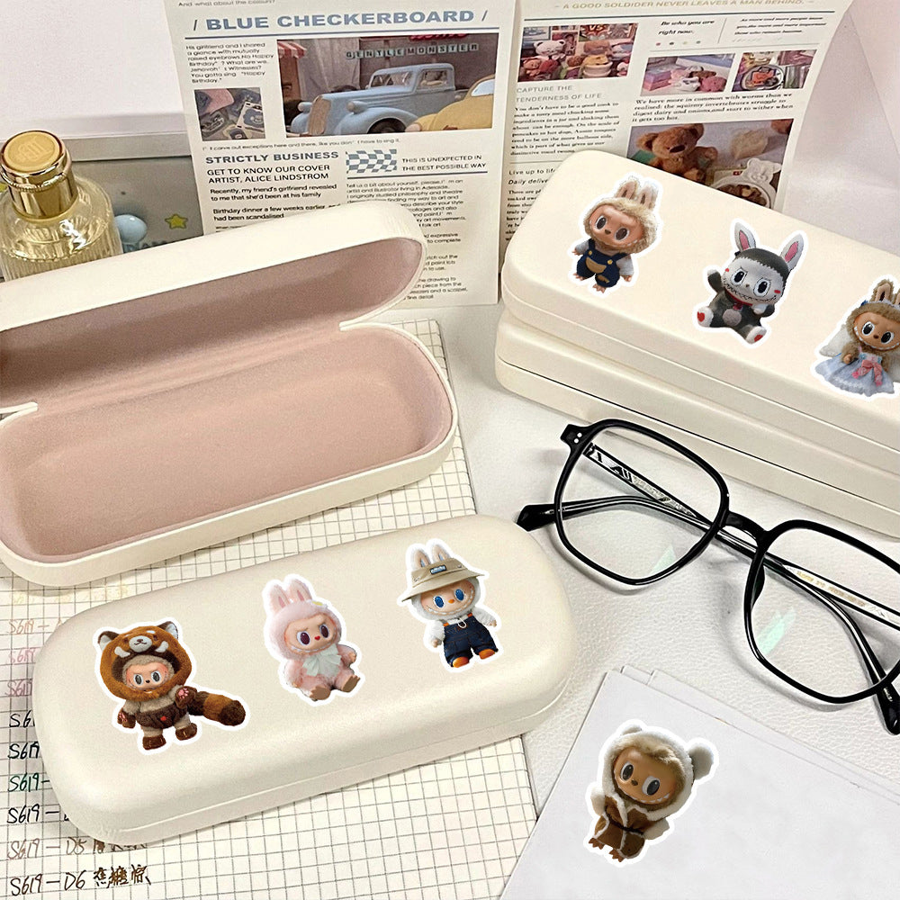 62PCS The Monsters Labubu Plush Cartoon Anime Stickers – Kawaii Decorative Sticker Pack
