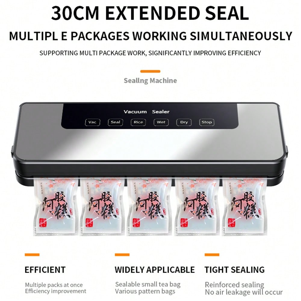 Vacuum Sealer Machine – Automatic Food Sealer with 30pcs Vacuum Bags, Small Household Packaging Machine