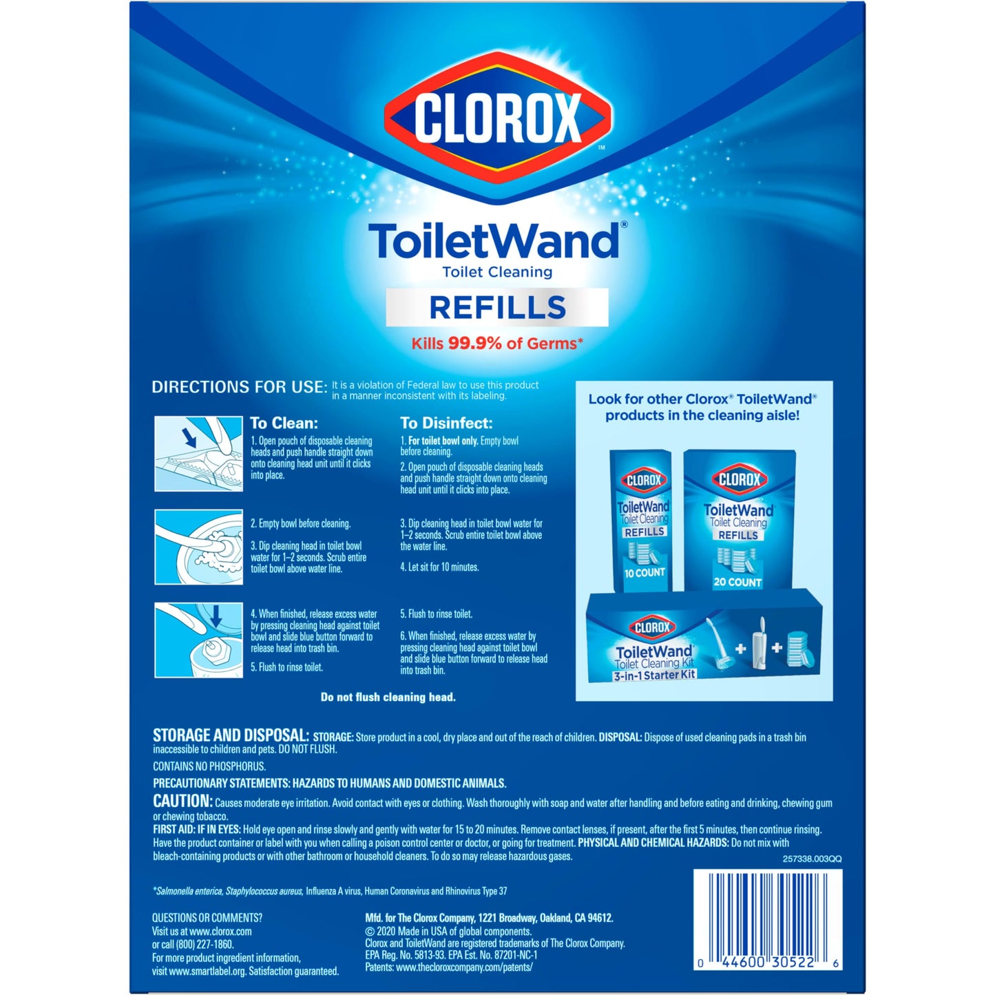 Toiletwand Disinfecting Refills, Disposable Wand Heads, 20/30 Count (Package May Vary)