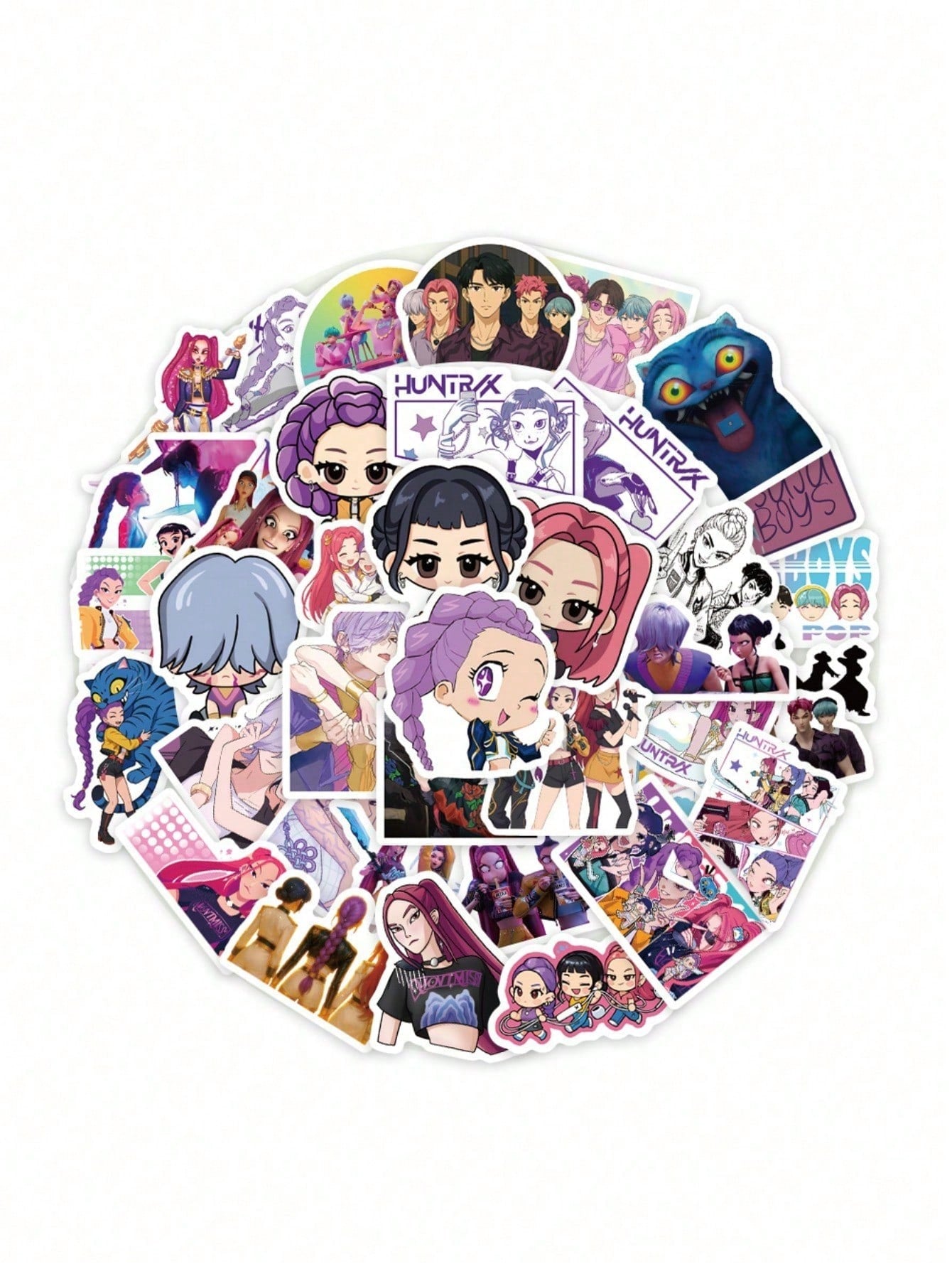 75pcs Witch Hunter Girls & Demon Boys Graffiti Stickers – Faith-Based Positive Message Decals for Laptop, Diary & Water Bottle