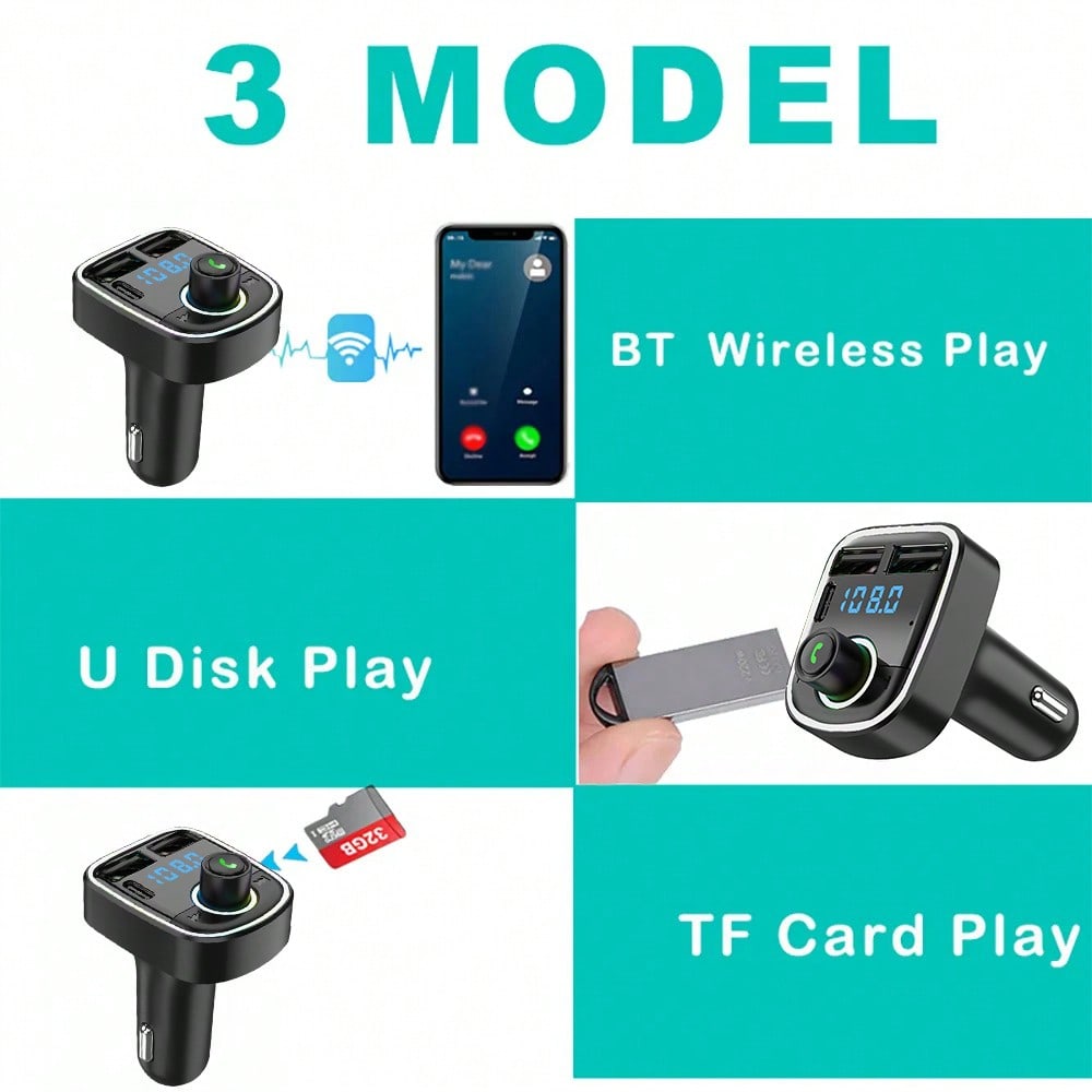 Olaf Car FM Transmitter Bluetooth 5.3 – Handsfree Car Kit, MP3 Player, Dual USB Fast Charger
