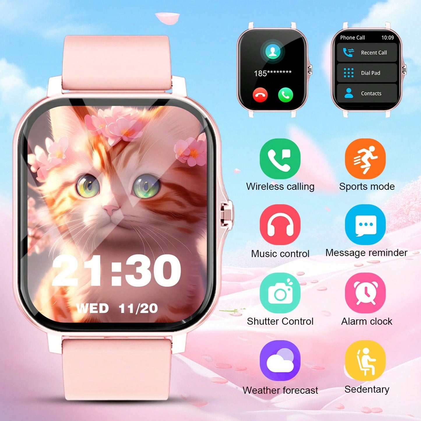 MixtataDi Smart Watch – Multifunctional Sports Smartwatch with Wireless Calls, Music & Notifications (Android/iOS)