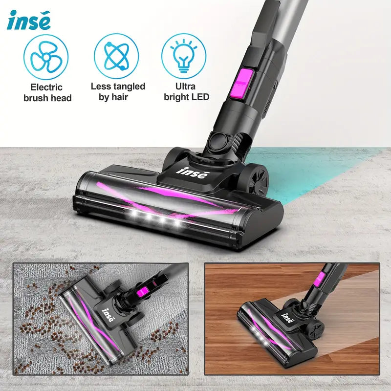 INSE N5 6-in-1 Cordless Handheld Vacuum Cleaner – 32 kPa, 45-Min Runtime, Detachable Battery, 40.6 oz Dust Cup, LED Brush (Hardwood, Carpet, Pet Hair)