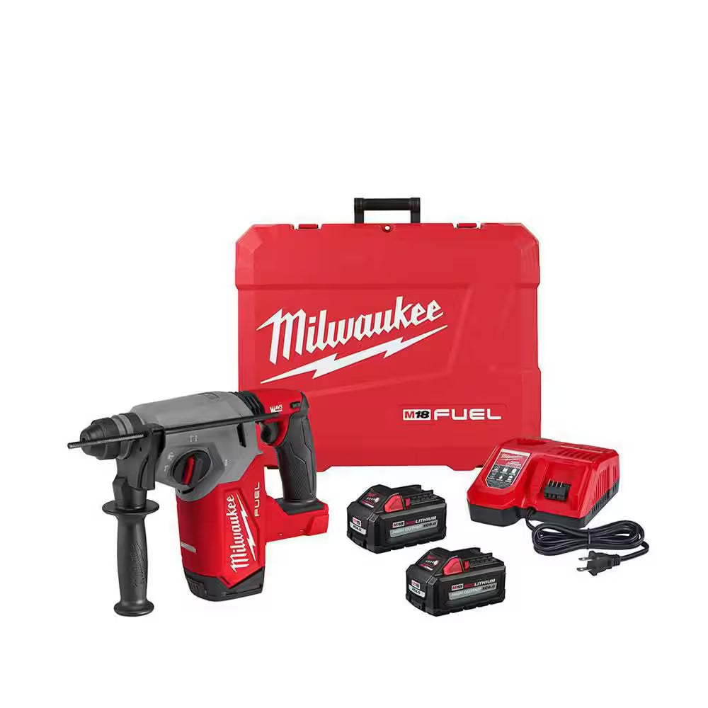 M18 FUEL 18V Lithium-Ion Brushless 1 In. Cordless Sds-Plus Rotary Hammer Kit with Two 6.0 Ah Batteries, Hard Case
