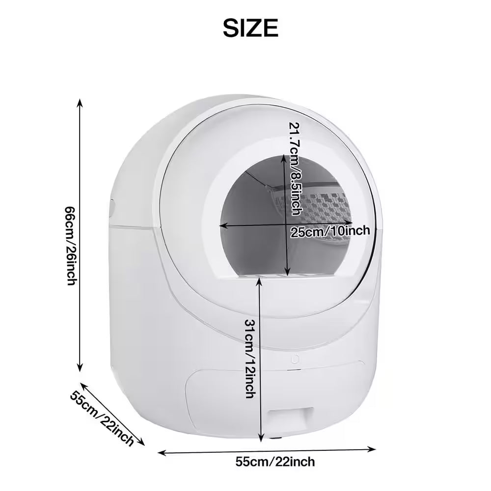 Self-Cleaning Cat Litter Box Multiple Cats Scooping Automatically Litter Odor Removal App Control Support 5G 2.4G Wi-Fi
