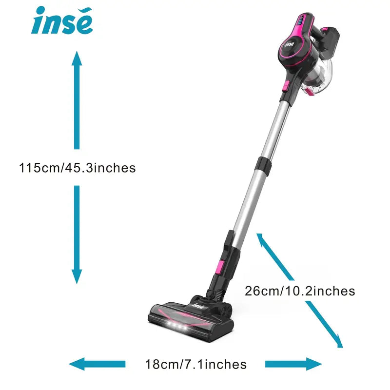 INSE N5 6-in-1 Cordless Handheld Vacuum Cleaner – 32 kPa, 45-Min Runtime, Detachable Battery, 40.6 oz Dust Cup, LED Brush (Hardwood, Carpet, Pet Hair)