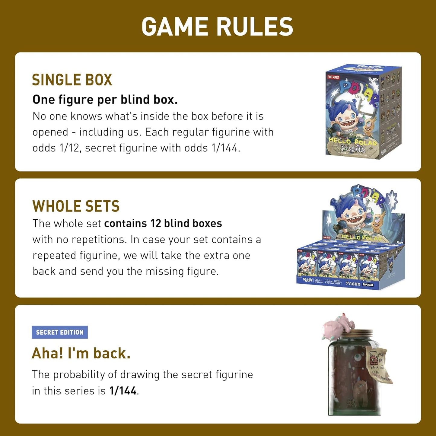 Polar - Hello Polar Season 1 Series Blind Box Figures, Random Design Action Figures Collectible Toys Home Decorations, Holiday Birthday Gifts, Whole Set