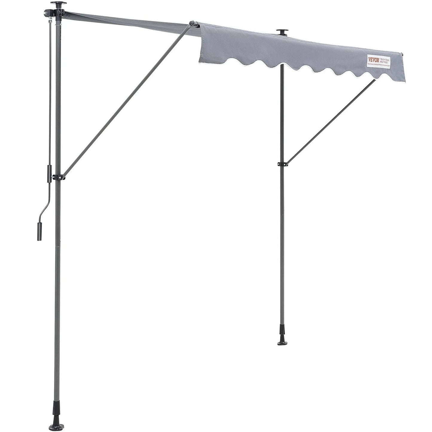 VEVOR Manual Retractable Awning, 78 Outdoor Retractable Patio Awning Sunshade Shelter, Adjustable Patio Door Window Awning Canopy with 39 Sun Shade Curtain for Backyard, Garden, Balcony