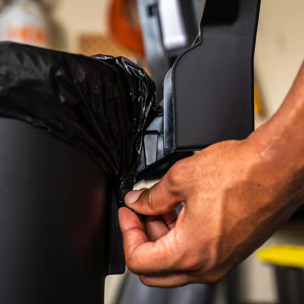 45 Gal. Black Outdoor Vented Trash Can with Wheels, Attached Lid