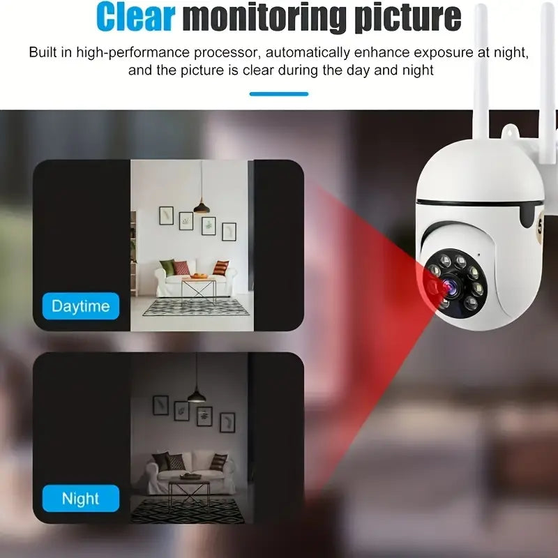 4-Pack Wi-Fi Security Camera System — 1080P Wireless Outdoor/Indoor PTZ Cameras with 360° Panoramic View, Smart PIR Motion, Color Night Vision & Two-Way Audio