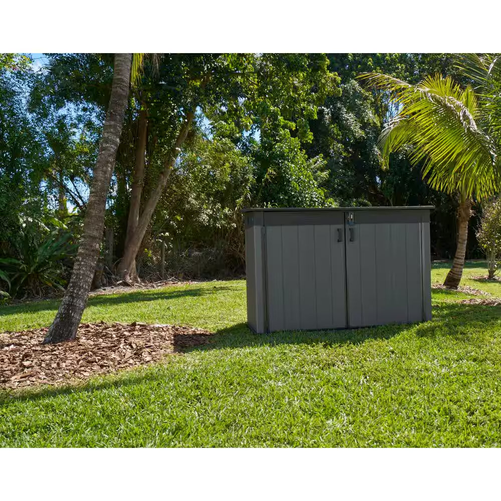 Cortina Mega 6.2 Ft. W X 3.6 Ft. D Durable Resin Plastic Storage Shed with Flooring Grey (22.4 Sq. Ft.)