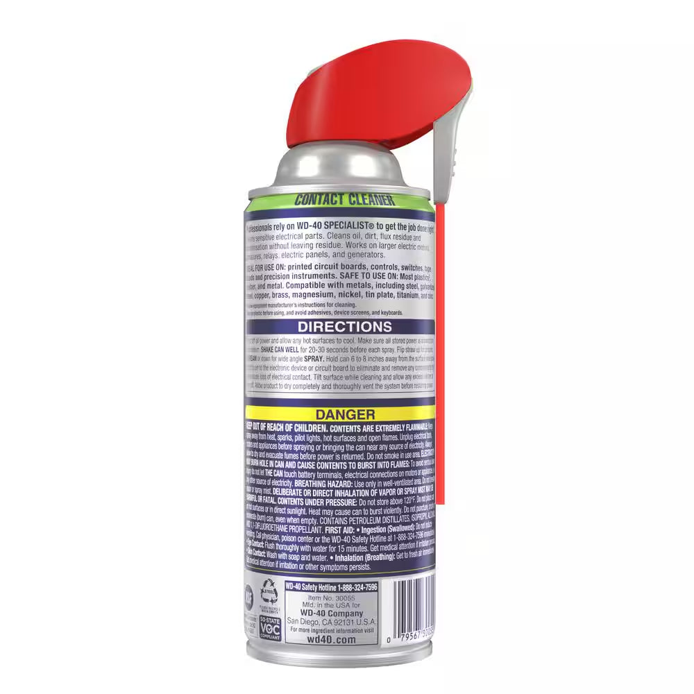 11 Oz. Contact Cleaner, Quick-Drying Electric Equipment Cleaner with Smart Straw (2-Pack)