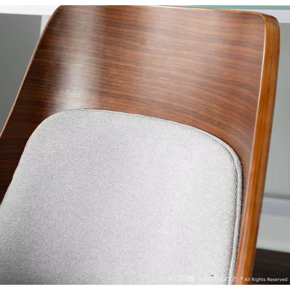 Anabelle Mid-Century Walnut and Grey Modern Dining Chair