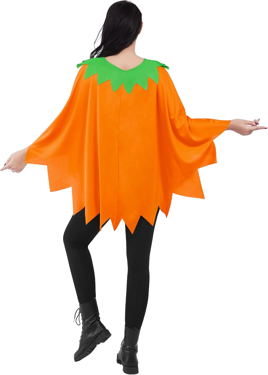 Halloween Pumpkin Poncho Costume, Pumpkin Costume Set for Women for Adult to Halloween Parties, Adult Parties, Ghost Costumes Events and Role Play