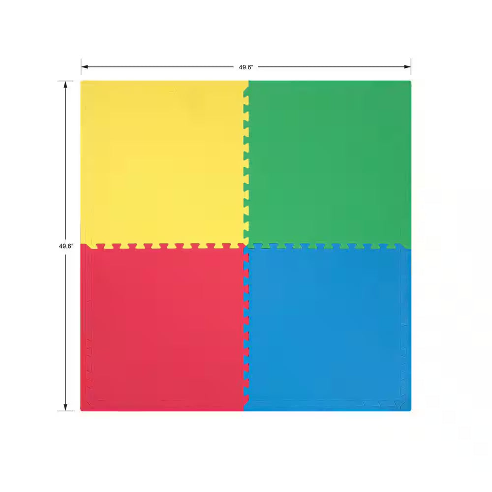 Primary Pastel 24 In. W X 24 In. L X 0.5 In. Thick Foam Exercise\Gym Flooring Tiles (4 Tiles\Case) (16 S. Ft.)