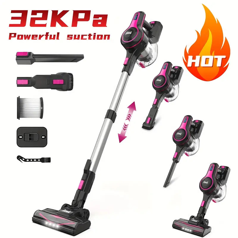 INSE N5 6-in-1 Cordless Handheld Vacuum Cleaner – 32 kPa, 45-Min Runtime, Detachable Battery, 40.6 oz Dust Cup, LED Brush (Hardwood, Carpet, Pet Hair)