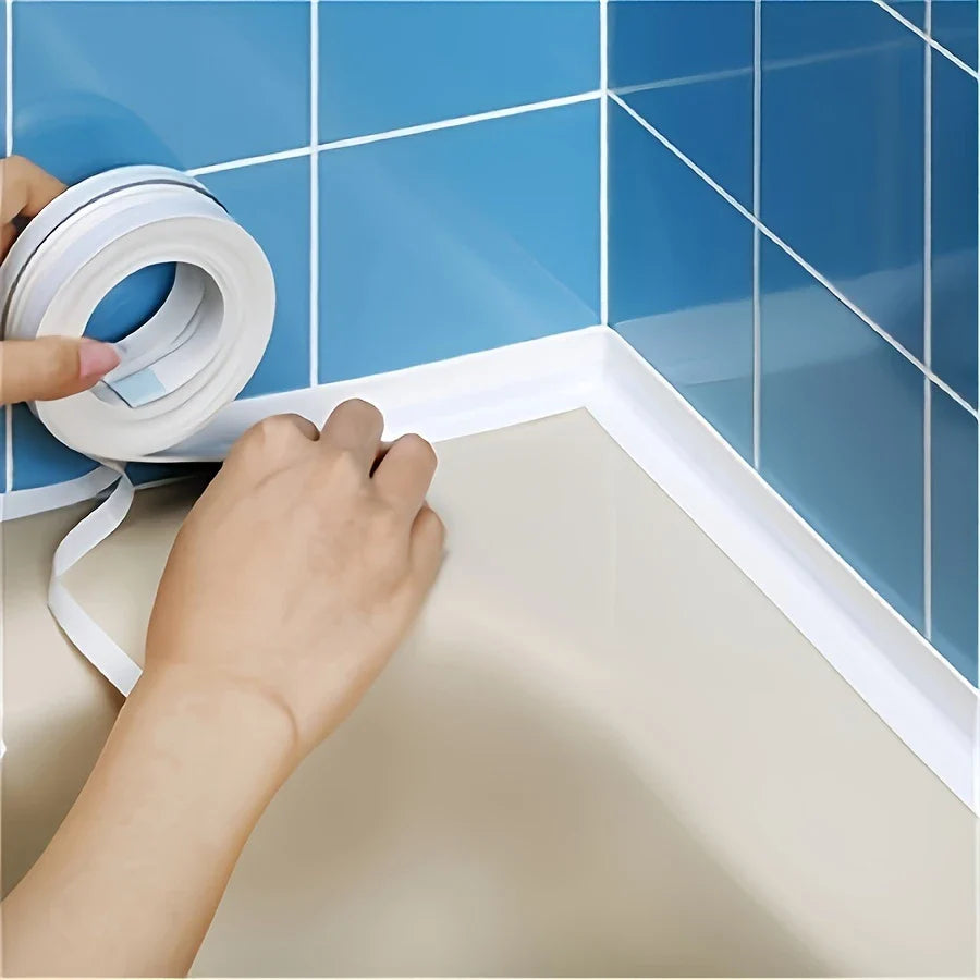 Waterproof Self-Adhesive Caul Tape – 1.5″ x 11.5 ft Roll, White Smootkh-Finish Sealant Strip