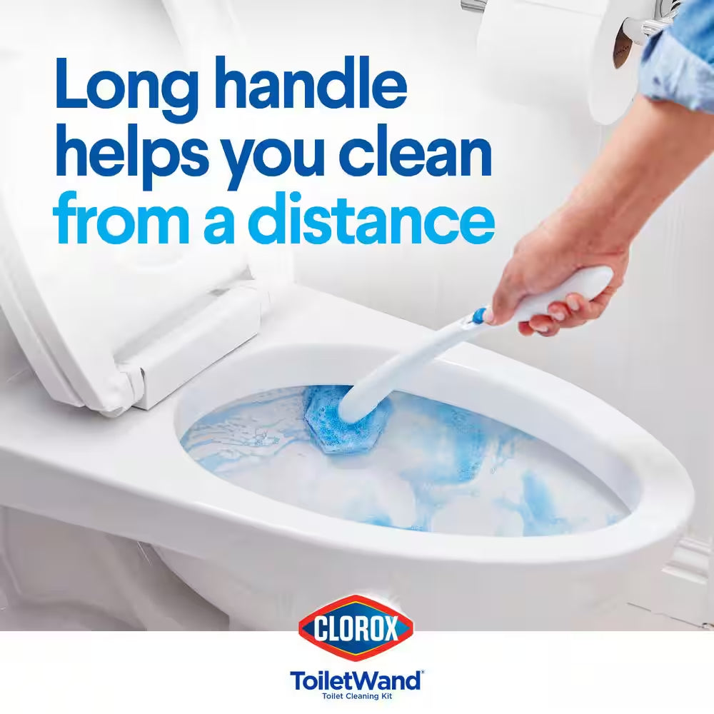 Toiletwand Disinfecting Disposable Toilet Cleaning System Storage Caddy and 16 Disinfecting Refill Heads