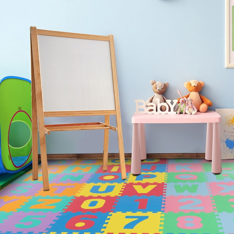 96-Piece Alphabet Foam Puzzle- Pop-Out Letters and Numbers- Floor Playmat for Kids, Toddlers and Infants Home