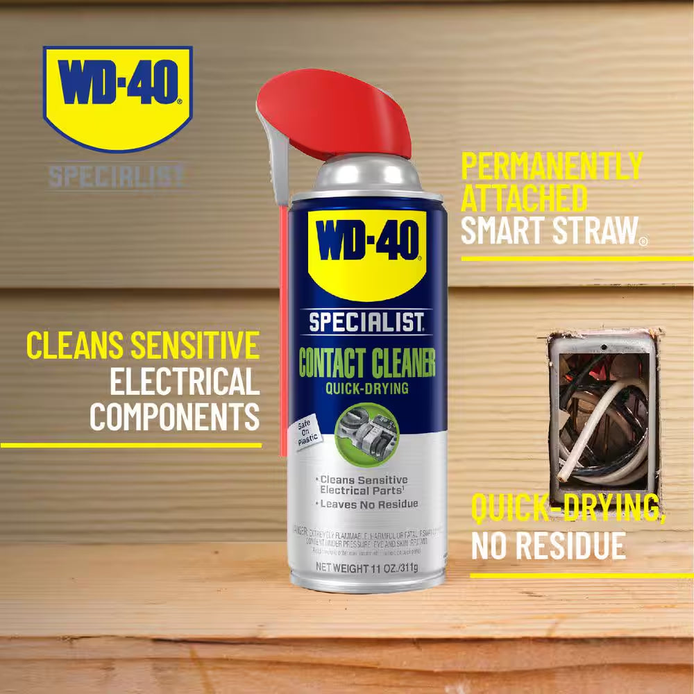 11 Oz. Contact Cleaner, Quick-Drying Electric Equipment Cleaner with Smart Straw (2-Pack)