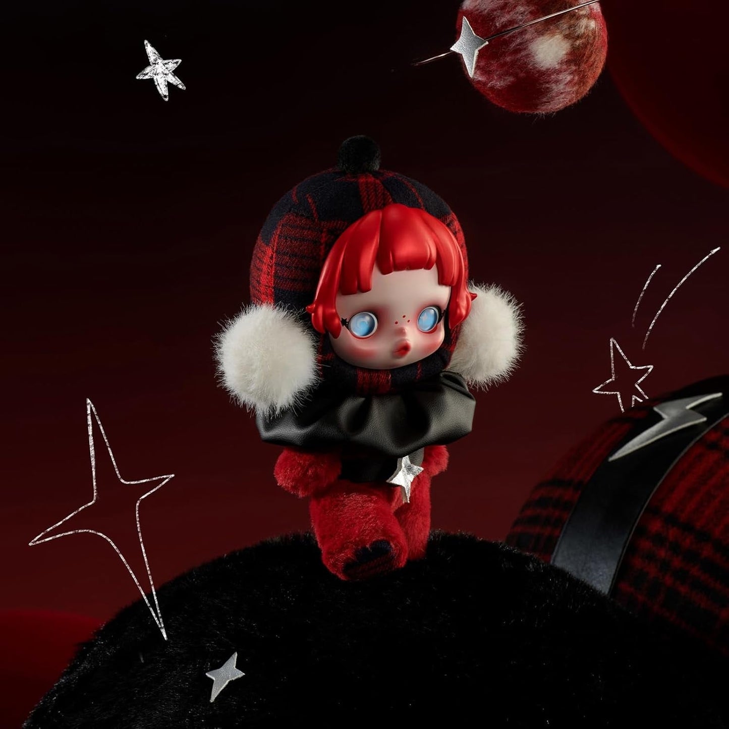 SKULLPANDA Winter Symphony Series Plush, 6Pcs Blind Box Figures, Random Design Action Figures Collectible Toys Home Decorations, Holiday Birthday Gifts, Whole Set