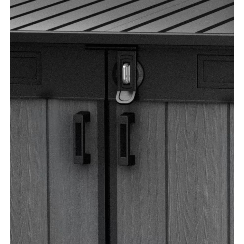 Cortina Mega 6.2 Ft. W X 3.6 Ft. D Durable Resin Plastic Storage Shed with Flooring Grey (22.4 Sq. Ft.)
