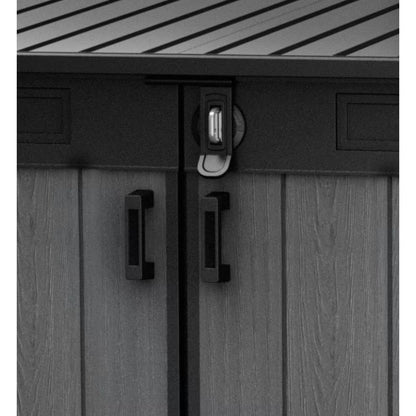 Cortina Mega 6.2 Ft. W X 3.6 Ft. D Durable Resin Plastic Storage Shed with Flooring Grey (22.4 Sq. Ft.)
